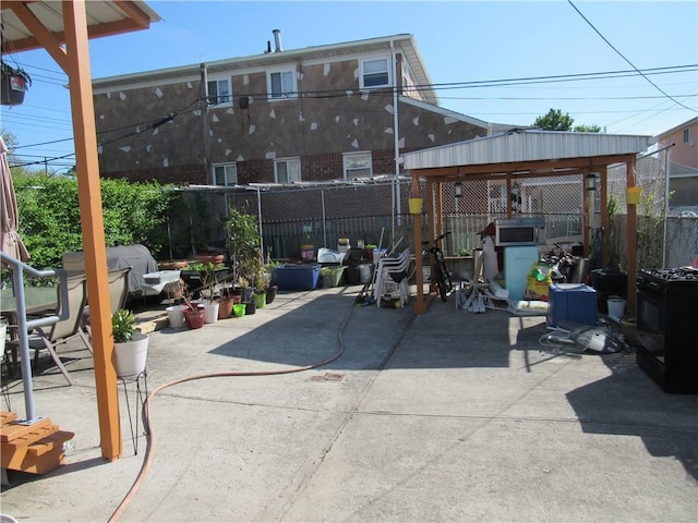 view of patio featuring a gazebo