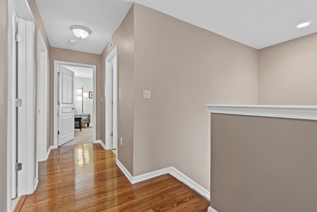 hall featuring light wood-type flooring