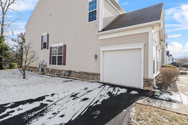 view of snow covered property