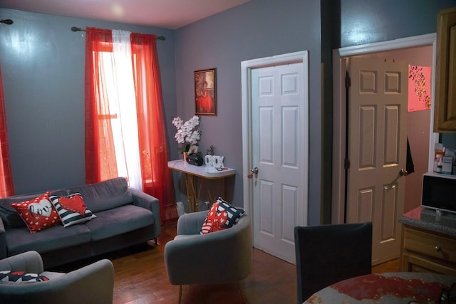 living room featuring hardwood / wood-style flooring