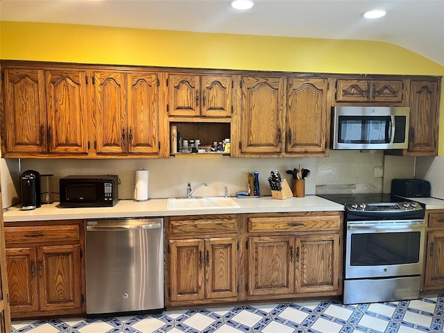 kitchen with sink and stainless steel appliances