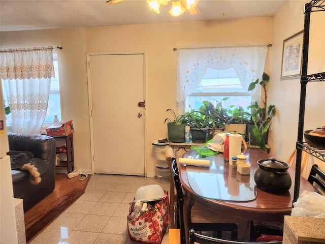 dining space with a healthy amount of sunlight