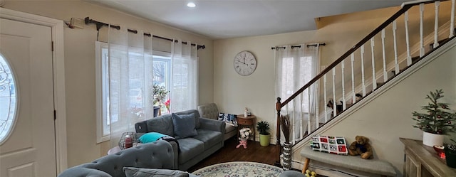 living room featuring hardwood / wood-style flooring