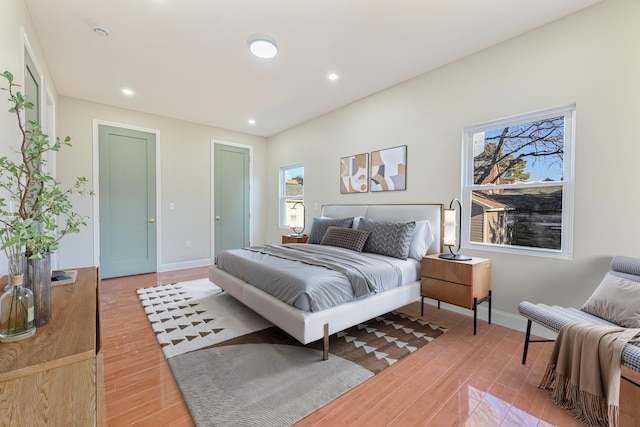 bedroom featuring wood-type flooring