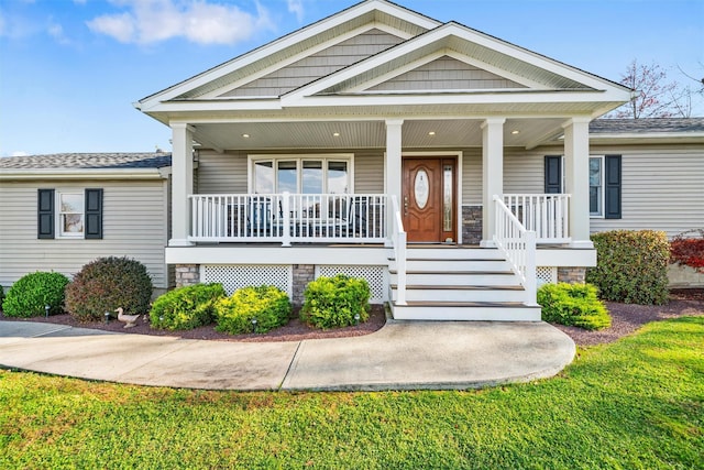 view of front of home with a porch