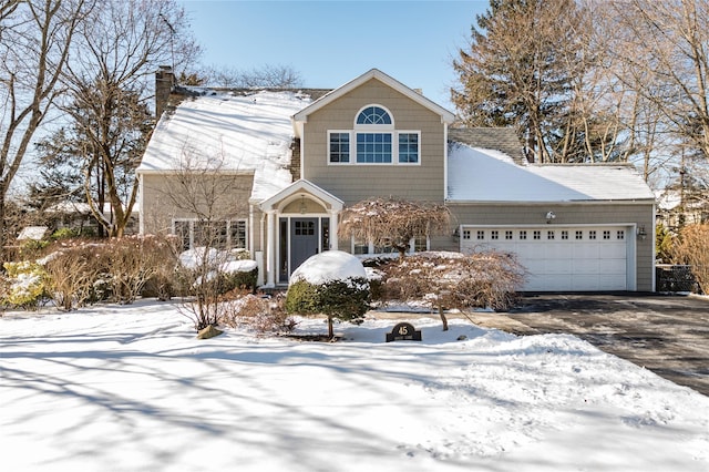 view of property featuring a garage