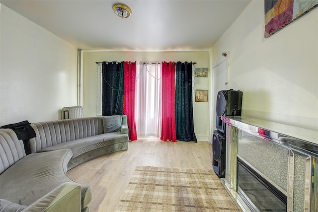 living room with light wood-type flooring