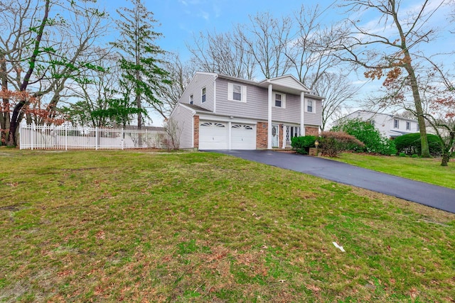 view of home's exterior featuring a garage and a lawn