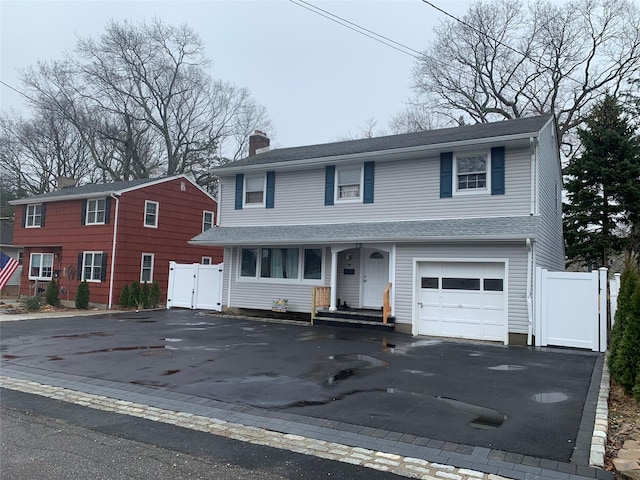 view of front property with a garage