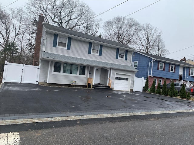 view of front facade with a garage