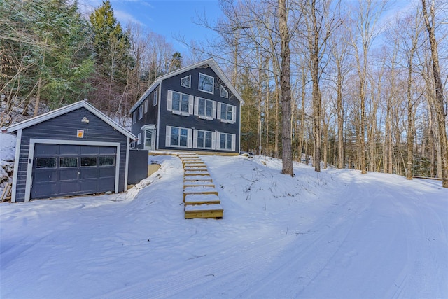 view of front property with a garage