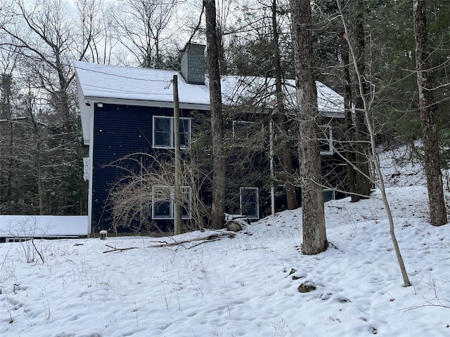 view of snow covered exterior