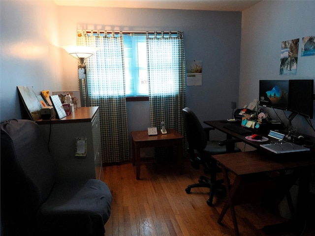 office space featuring hardwood / wood-style flooring