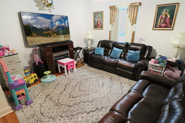 living room featuring hardwood / wood-style flooring