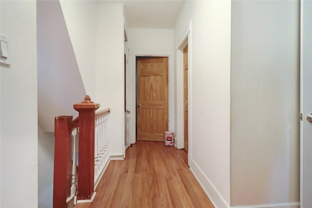 hallway featuring light wood-type flooring