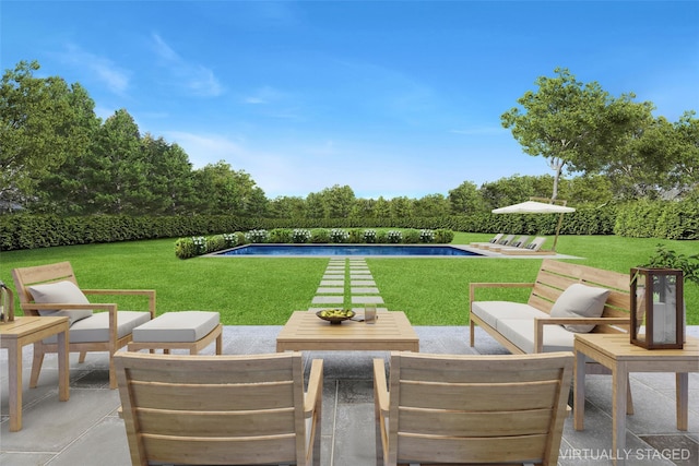 view of patio with an outdoor living space