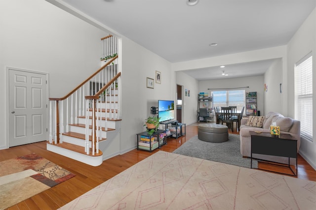 living room featuring hardwood / wood-style floors