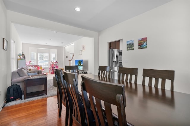 dining space featuring light hardwood / wood-style floors