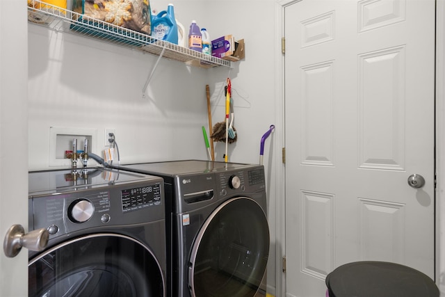 laundry area featuring washer and dryer