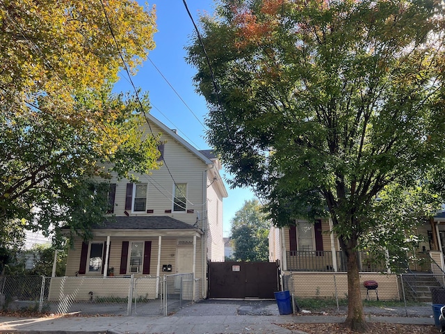 front facade with a porch