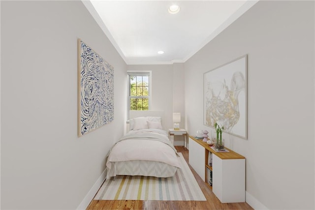 bedroom featuring light hardwood / wood-style flooring