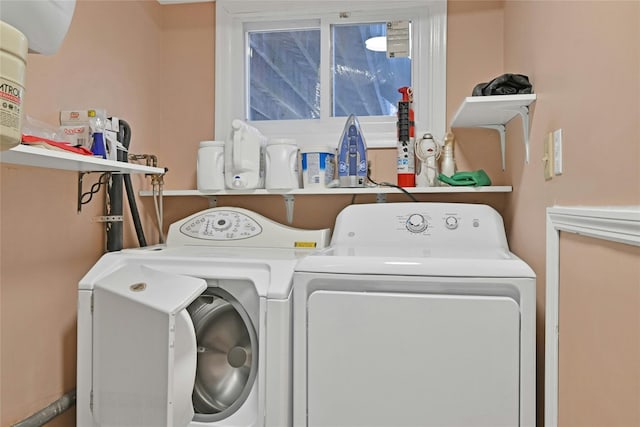 laundry area featuring washer and clothes dryer