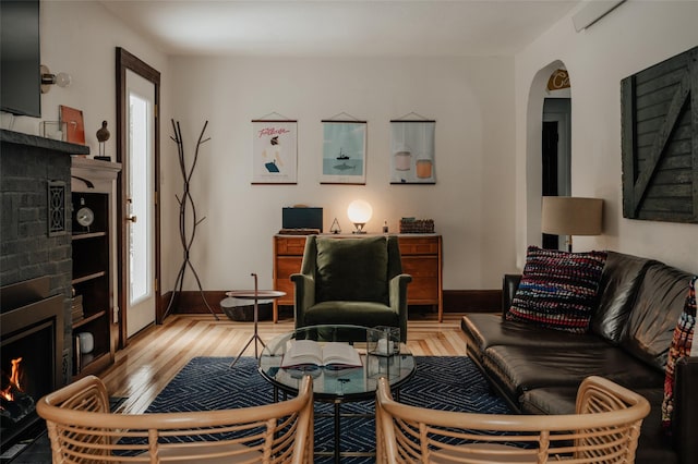 living room featuring hardwood / wood-style floors