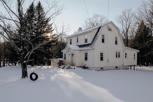 view of snowy exterior