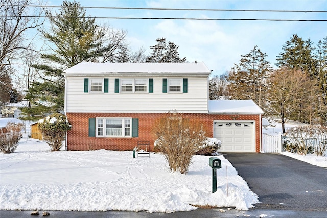 view of front property with a garage