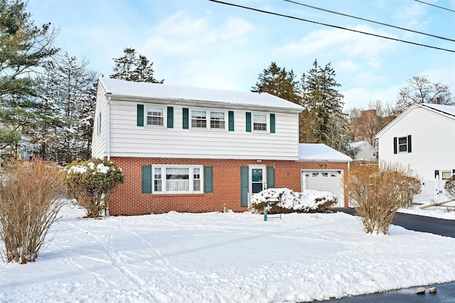 view of front property with a garage