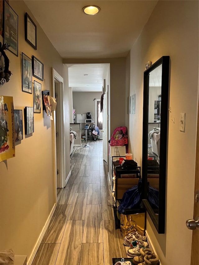 hall featuring hardwood / wood-style flooring