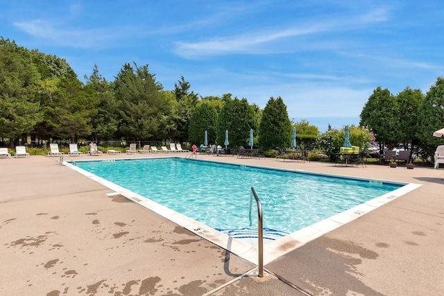 view of pool with a patio