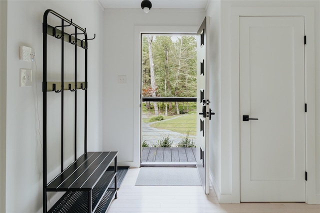 entryway with ornamental molding