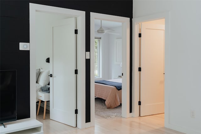 hallway featuring light hardwood / wood-style floors