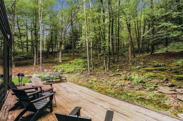 exterior space featuring a wooden deck