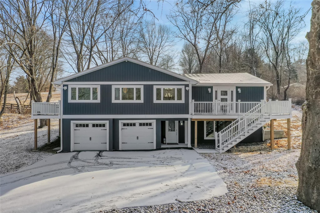 view of property featuring a garage