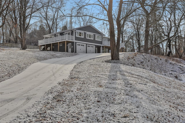 view of property exterior with a garage