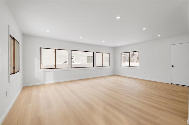 empty room featuring light wood-type flooring