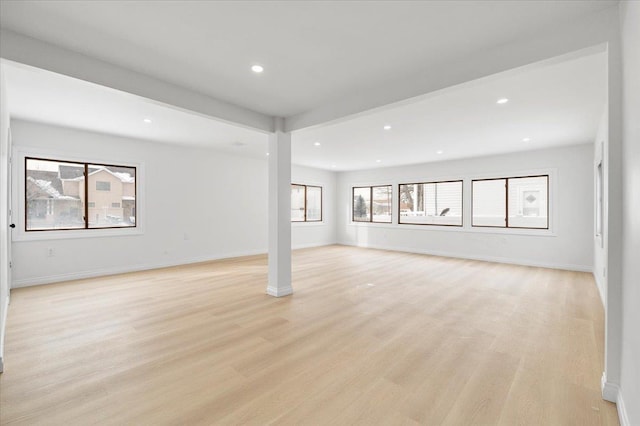 interior space with light hardwood / wood-style flooring