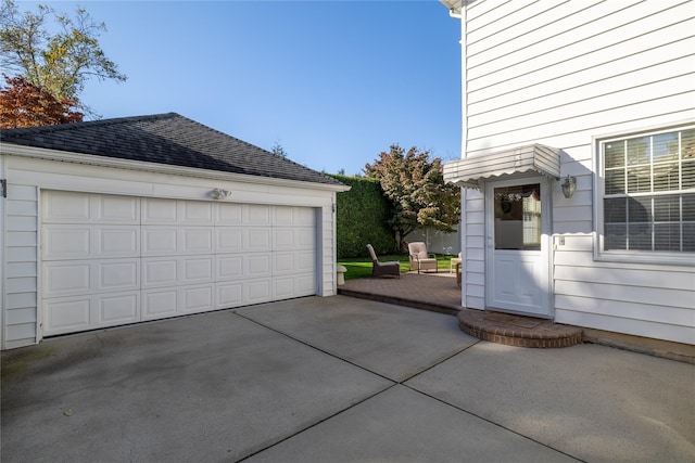 view of garage