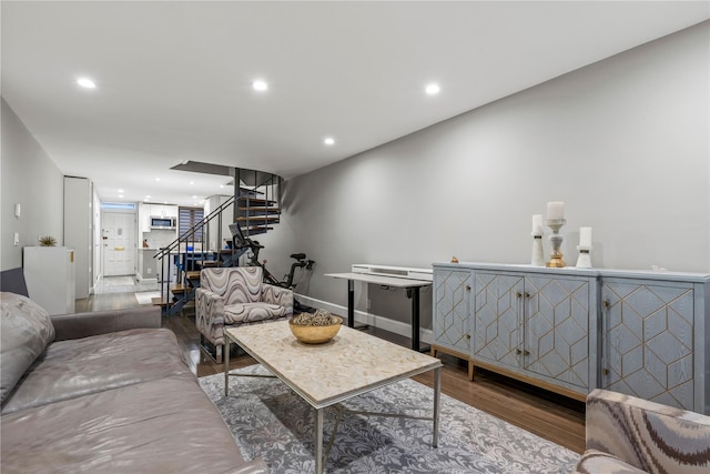 living room featuring hardwood / wood-style floors