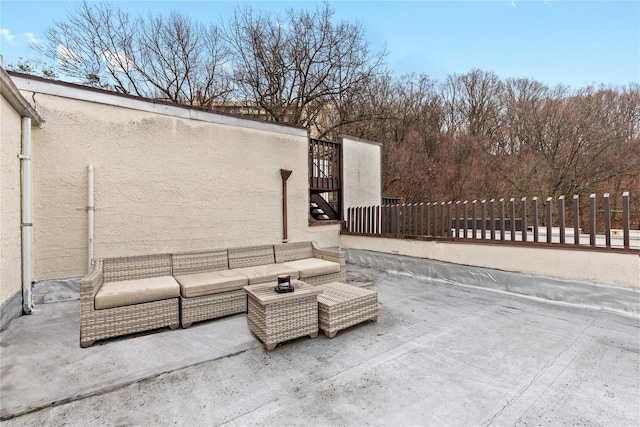 view of patio / terrace featuring an outdoor living space