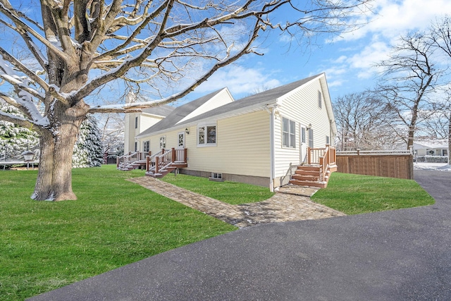 view of property exterior featuring a yard