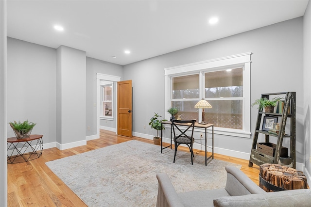 office with hardwood / wood-style floors