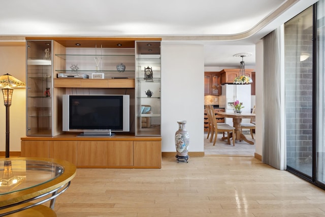 living room featuring light hardwood / wood-style floors