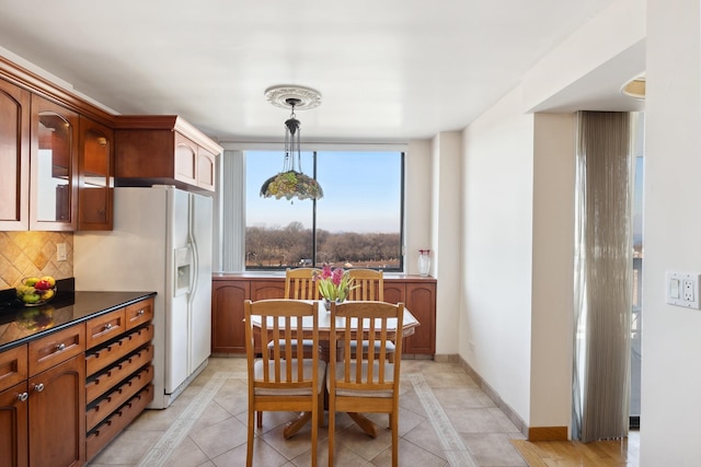 view of tiled dining area