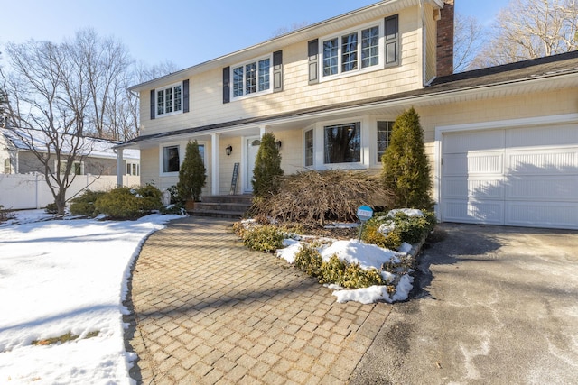 view of front facade with a garage