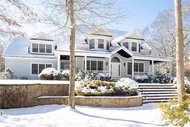 view of front of home featuring covered porch