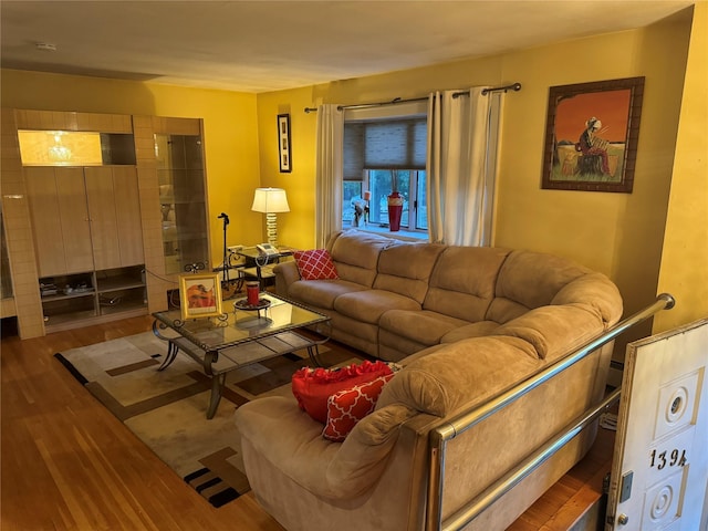 living room featuring hardwood / wood-style floors