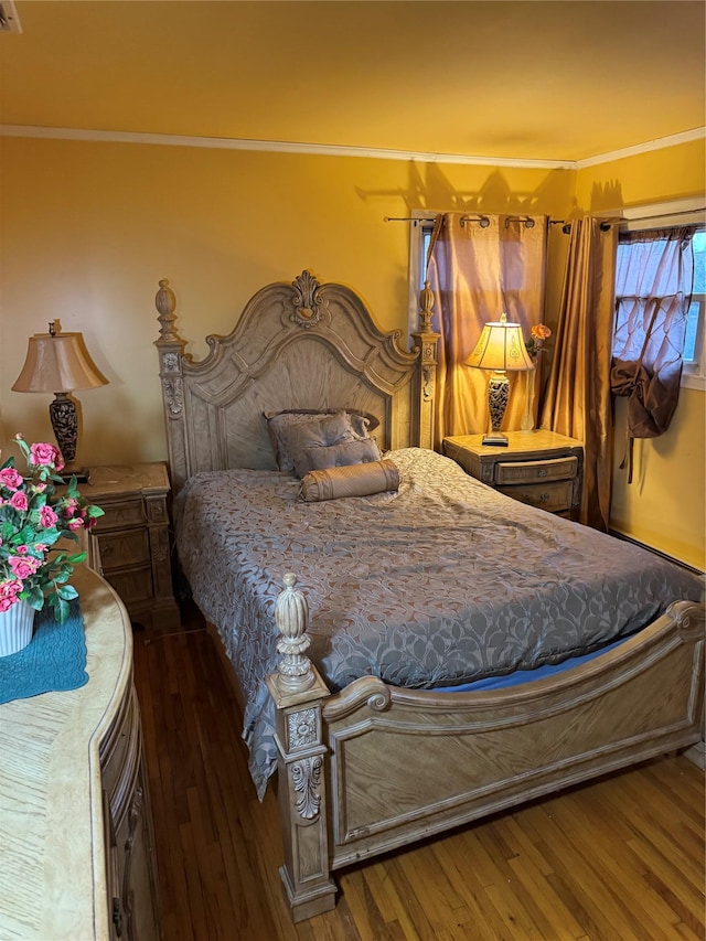 bedroom featuring dark wood-type flooring